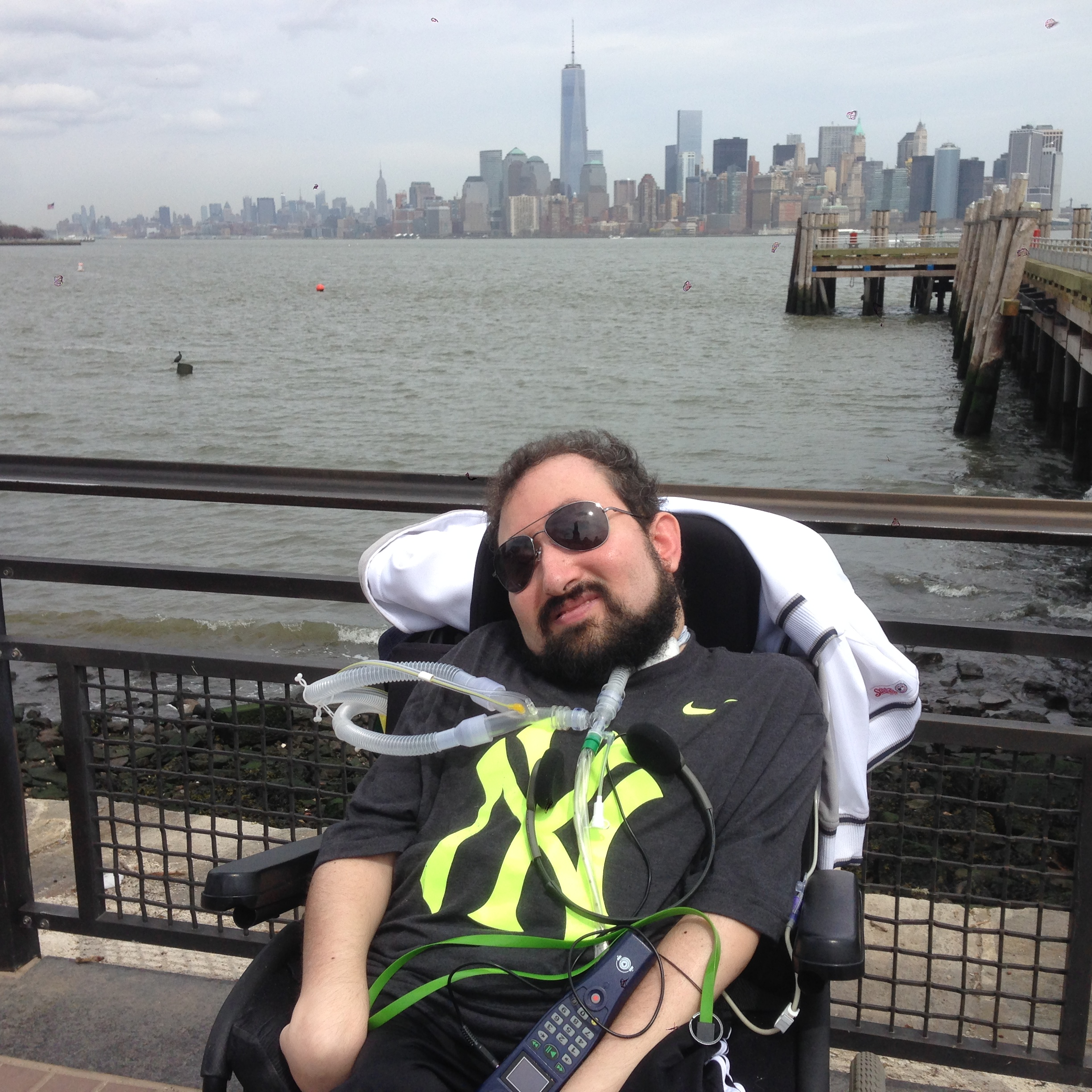 Eric in front of the NYC skyline